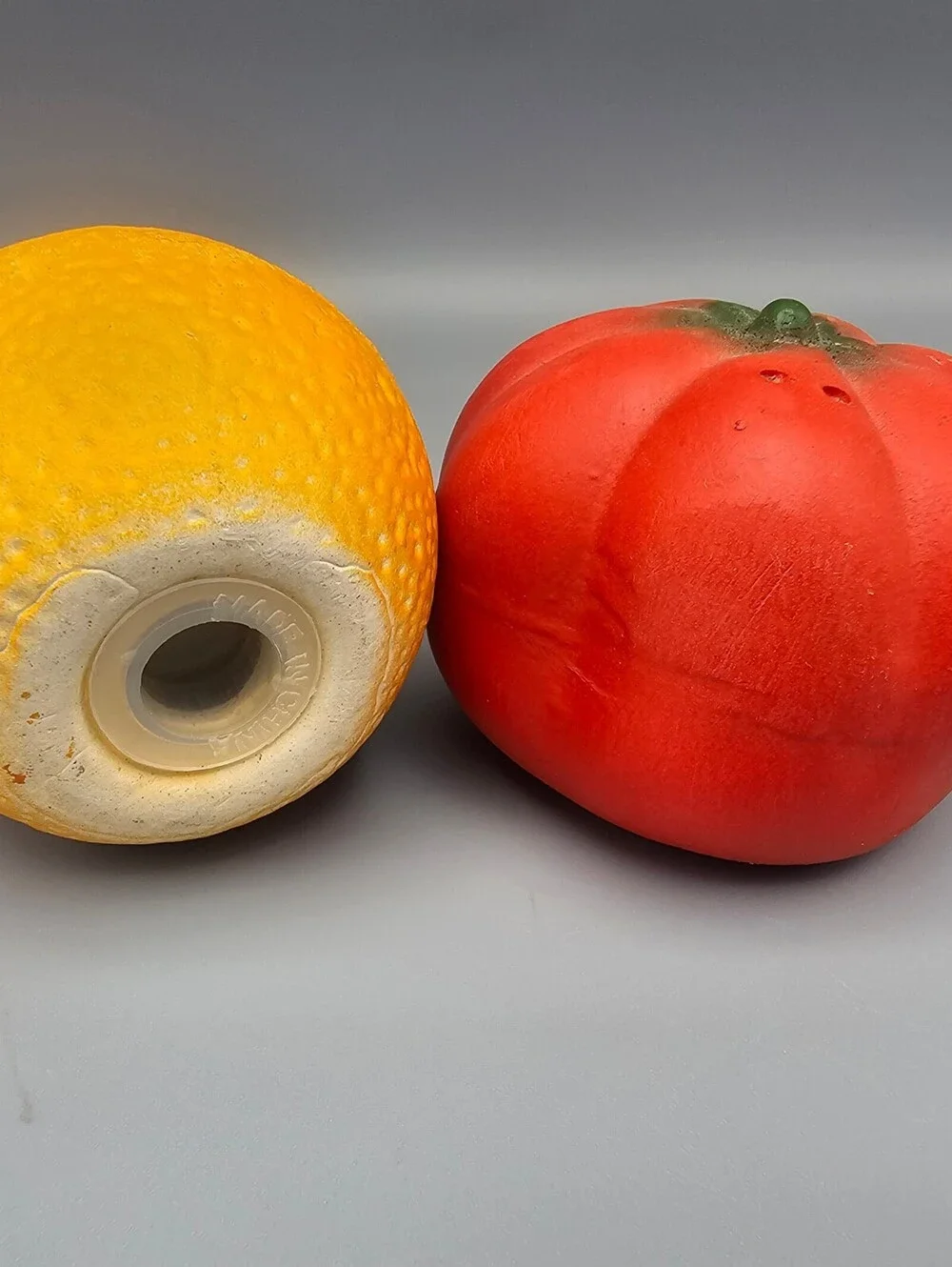 Vintage Ceramic Orange and Tomato Salt and Pepper Shakers